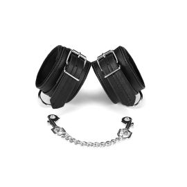 Liebe Seele Japan Bond Black Bond Leather Wrist Cuffs with Soft Lining and Nickle Free Hardware