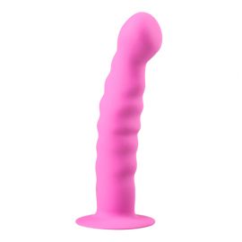 EasyToys Beginner's Ribbed Suction Cup Dildo Pink (5.6x1.1inch)
