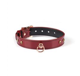 Liebe Seele Japan Burgundy Premium Patent Leather Choker with O-Ring