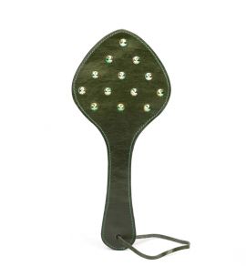 Liebe Seele Japan Luxury Green Round Leather Paddle with Rivets