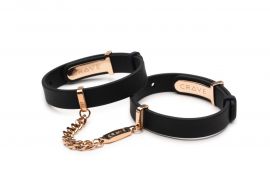 Crave ID Cuffs Bracelet Handcuff Jewellery (Black/Rosegold)