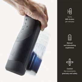 The Handy - App Controlled Interactive Bluetooth Stroker Male Masturbator (Black) Safety Mark Approved
