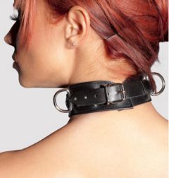 Zado Hardcore Black Leather D-Ring Collar 