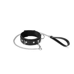 Liebe Seele Japan Bond Black Bond Leather Collar and Leash with Soft Lining and Nickle Free Hardware