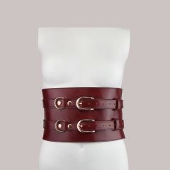 Liebe Seele Japan Wine Red Wine Red - Luxury Leather Waist Cuff (Small)