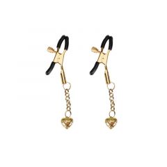 Liebe Seele Japan Gold Hollow Heart Nipple Clamps (Pair)