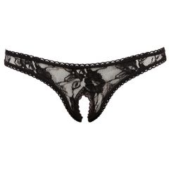 Cotelli Collection - Black thong open crotch (Small)