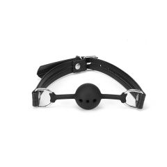 Liebe Seele Japan Bond Black Silicone Ball Gag with Bond Leather Buckle Straps