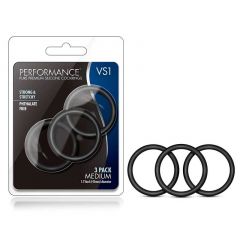 Performance Vs1 Pure Premium Silicone Cockrings - Medium (Black)