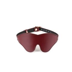 Liebe Seele Japan Wine Red Leather Leather Blindfold with Rose Gold Buckle