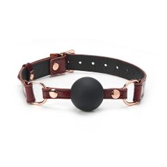 Liebe Seele Japan Wine Red Leather 1.7 Inch Silicone Ball Gag with Leather Buckle Straps