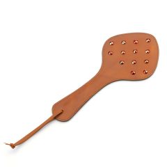 Liebe Seele Japan Luxury Orange Round Leather Paddle with Orange Rivets