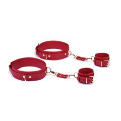 Liebe Seele Japan Red Faux Leather Wrist to Thigh Cuffs Restraint Set