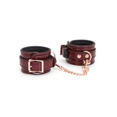 Liebe Seele Japan Wine Red Leather Handcuffs with Rose Gold Hardware