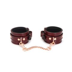 Liebe Seele Japan Wine Red Leather Anklecuffs with Rose Gold Hardware