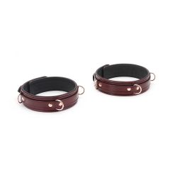 Liebe Seele Japan Wine Red Leather Thigh Cuffs with Rose Gold Hardware (Large Size)