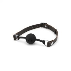 Liebe Seele Japan Wild Gent 1.7 Inch Silicone Ball Gag with Brown Leather Buckle Straps