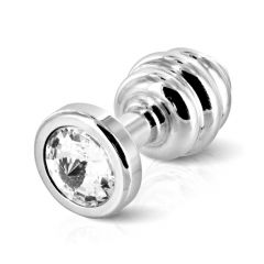 Diogol -  Swarovski ANO BUTT PLUG RIBBED SILVER PLATED 25 MM