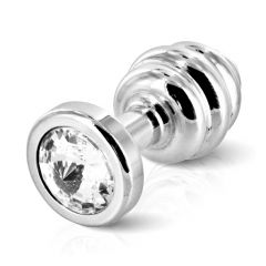 Diogol -  Swarovski ANO BUTT PLUG RIBBED SILVER PLATED 30 MM