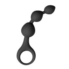 EasyToys Black Silicone Anal Bead Dildo (Small)