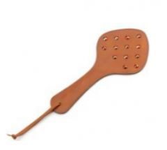 Liebe Seele Japan Luxury Orange Round Leather Paddle with Orange Rivets