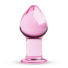 Clear Pink Glass Butt Plug