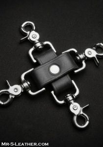 Mr S Leather Heavy Duty Hog Tie Connector with Clip Ends