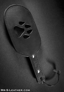 Mr S Leather Paw Paddle - Heavy Leather Paddle