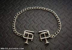 Mr S Leather Press Clamp & Chain Nipple Clamps