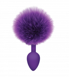The 9's Cottontails Silicone Bunny Tail Butt Plug Purple (Small)