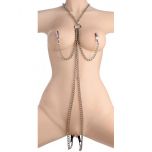 Chained collar with Nipple and Clit Clamps